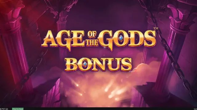 Age of the Gods bonus intro screen from the Playtech slot