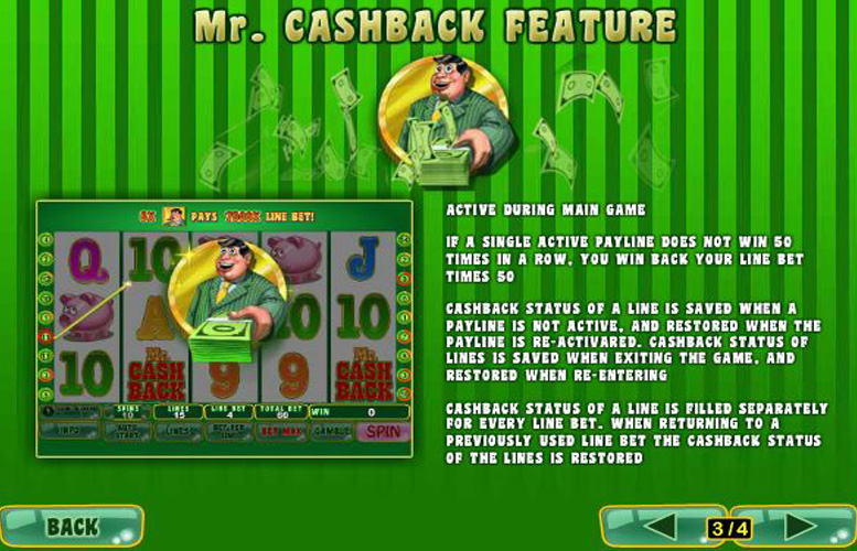 Mr Cash Back — free spins